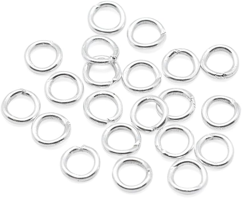 PH PandaHallPandahall 50pcs 925 Sterling Silver Soldered Closed Loop Jump Rings Round Jump Rings Wire Connector for Jewelry Making Keychains Charm 4x0.7mm