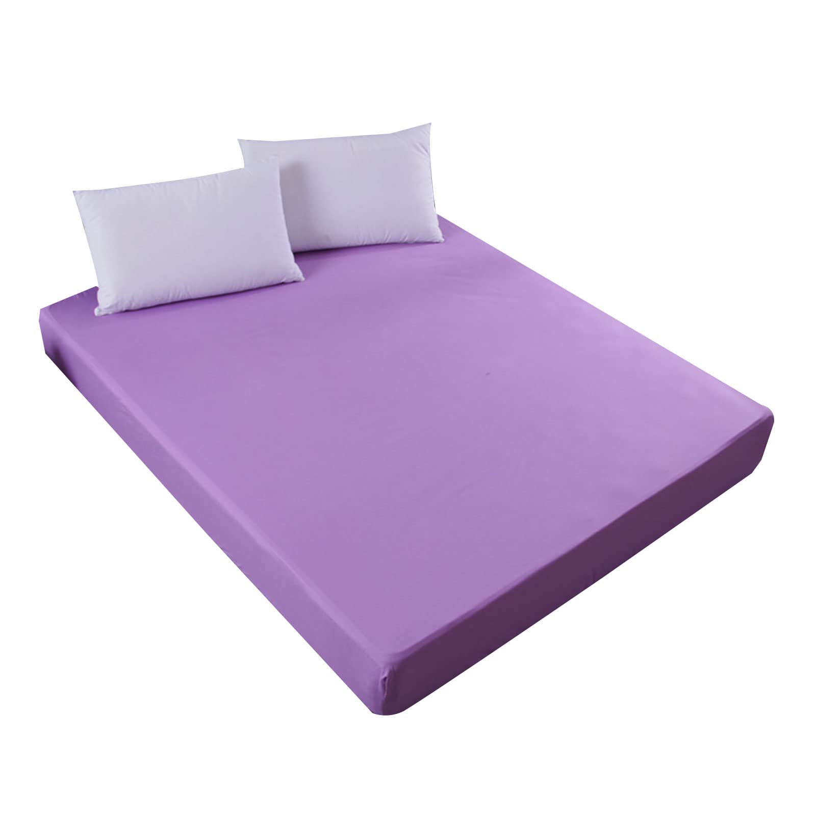 Drap-housse uni matelas lit simple et double avec grand bonnet élastique