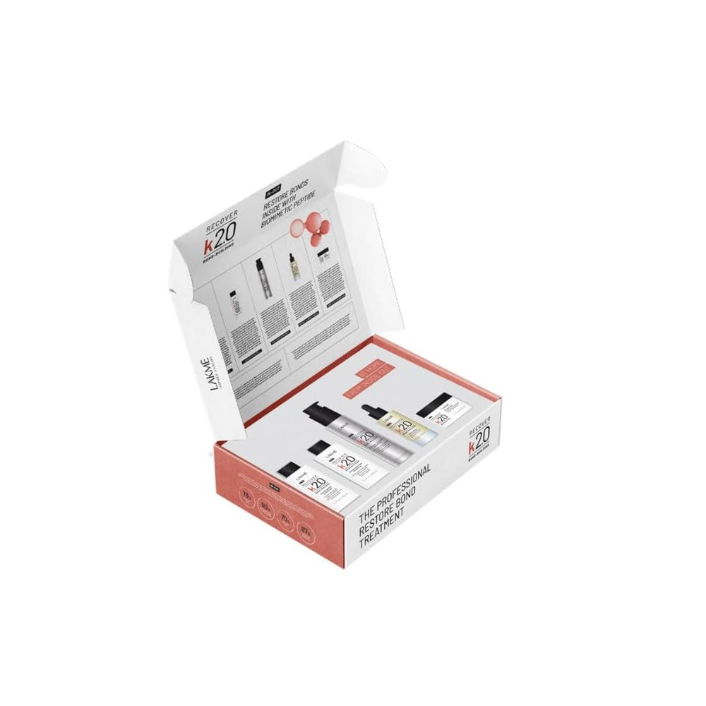 Lakme Pack ahorro K2.0 RECOVER KIT CABELLOS DAÑADOS PROFESIONAL Reparación Capilar, 5 Productos al precio de 3, Tratamiento para Cabello Dañado con Ácido Hialurónico