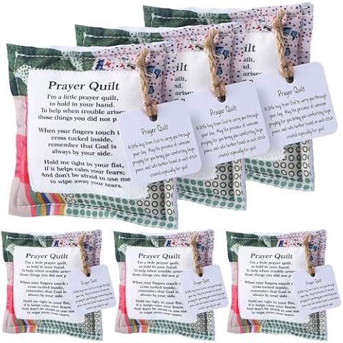 Fanfanwin 6 Pcs Prayer Quilts with Cross Cover