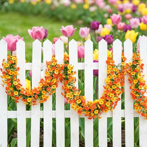 Dremisland 2 Pack Spring Summer Flower Garland 5.9FT Artificial Morning Glory Flower Vines for Decoration UV Resistant Fake Wildflower Garland Floral Vines for Home Mantle Garden Backdrop Decor by Dremisland - Image 5