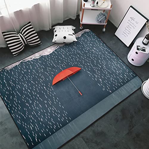 Grand tapis de chambre imprimé pluie decoration interieur douce - 5