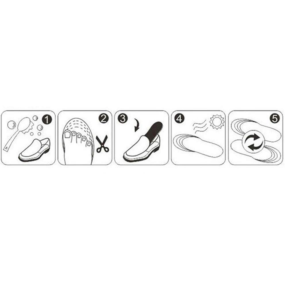 5 Paia Memory Foam Solette Sportive, Inserti Imbottitura Scarpa Sollievo dal Dolore, PU Ortesi Traspirante Antiurto Solette Ammortizzanti Unisex
