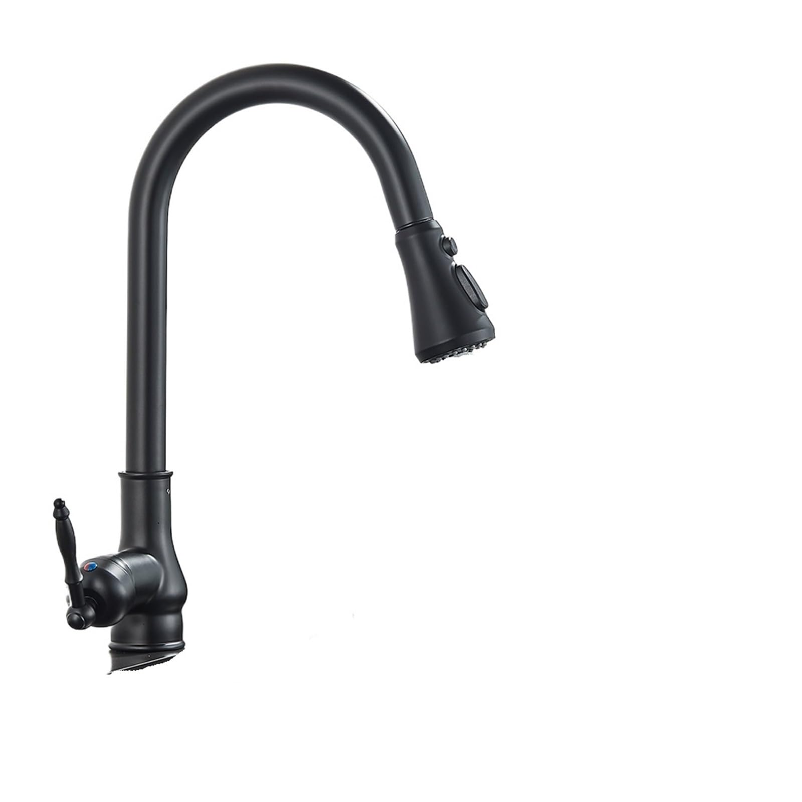 Antique Brass Kitchen Faucet Pull Out Spout Kitchen Faucets Black Single Hole Swivel Hot Cold Water Kitchen Mixer Tap(Matte Black 3way)
