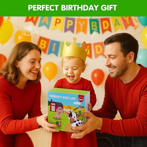 Image of Quanquer Montessori Busy Book for Toddlers 1-3 - Farm Animal Sensory Busy Board for 1 Year Old Boys and Girls, Educational Travel Toy for Airplane Car Activities, Birthday Christmas Toddler Gifts