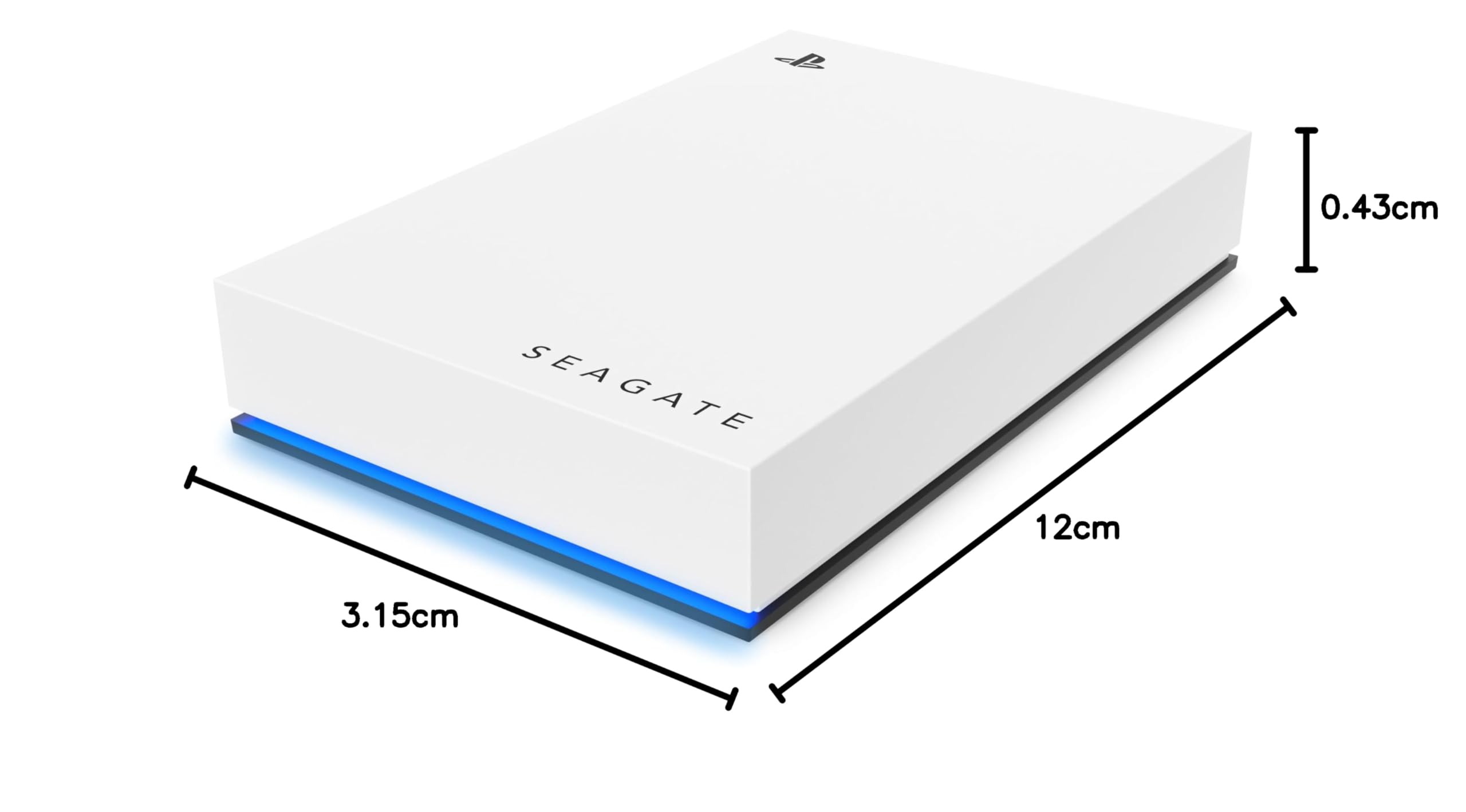 Seagate Game Drive for PS5, 2 TB, Zewnętrzny dysk HDD, USB 3.0, oficjalnie licencjonowany, niebieskie podświetlenie LED (STLV2000201)