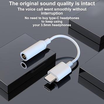 Headphones Adapter Converters Cord Male USB C to 3.5mm Female Connectors Adapter
