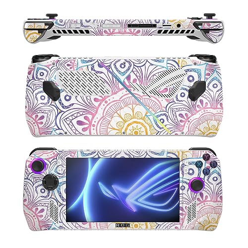 Image of MightySkins Carbon Fiber Skin Compatible with Asus ROG Ally - Vibrant Mandala | Protective, Durable Textured Carbon Fiber Finish | Easy to Apply