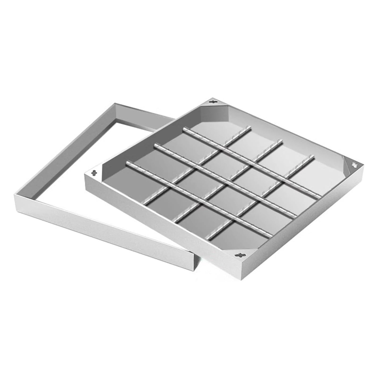 Grille d'évacuation des eaux pluviales 30x30 inox pour allée de garage et chemin