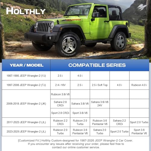 Image of 10 Layers Car Cover Custom Fit for Jeep Wrangler 2Door 2dr, Waterproof All Weather for Automobiles, Outdoor Full Cover Sun Dust Rain Protection with Cotton. Silver
