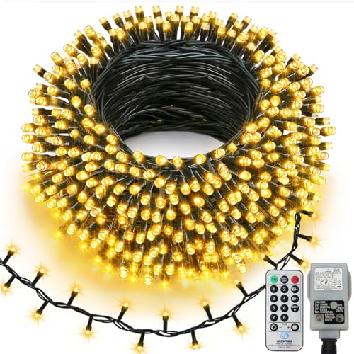 echosari Extra-Long 400 LED Fairy Lights Plug in, Connectable 20m Christmas Lights Mains Powered with Remote Timer Waterproof String Lights for Bedroom Christmas Tree Outdoor Decor(Warm White)