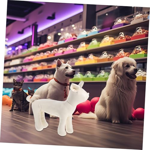 LIGIGWASH Leder Hundemannequin Sitzend Weiß S Robust und Dekorativ für Kleine Hundebekleidung zur Präsentation von Haustierkleidung im Geschäft Langlebiges Modell für Hundeshops