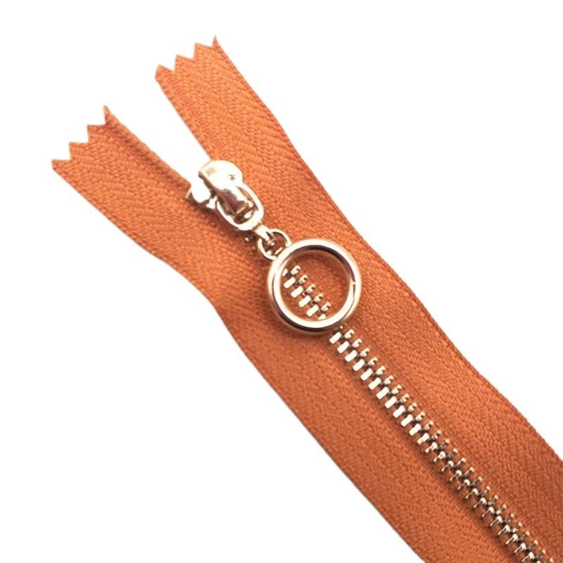 EKCOS 3# Close-end Zippers 15/20/30/40cm Auto Lock Metal Zips for Sewing Crafts Bags Garment Supplies Tailor Sewing Accessories (Color : Orange 40cm, Size : 3#)