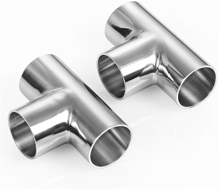 1PC Equal O.D 51mm 304 Stainless Steel Weld Tee Connector Welding 1pc 51mm  Pipe OD Butt 1pc 51mm Pipe OD Butt Weld Tee 3 Way Connector Pipe Fitting SUS304
