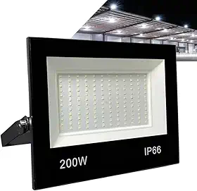 Refletor LED Holofote 200W Branco Frio 6500K - IP66 à Prova d’Água Econômico para Jardim, Fachada e Quintal Premium
