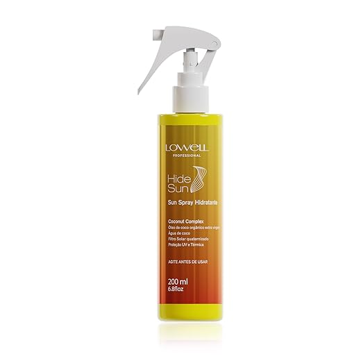Lowell - Hide Sun Sun Spray Hidratante 200ml – Leave-in – Hidratação e brilho – Cuidado contra danos do sol e calor