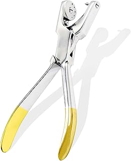 AAProTools Heavy Duty Revolving Punch Plier, Leather Hole Punch for Belts, Pet Collars, Handbags, Multi Hole Sizes (Milimeters): 0.8, 1.1, 1.4, 1.8, 1.9 & 2.1mm