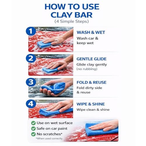 Image of Car Detailing Clay Bar Set - 2 x 100g Cleaner for Car and Truck | Removes Tar Bugs Paint Contaminants | Auto Detailing Must-Have Accessories 2025