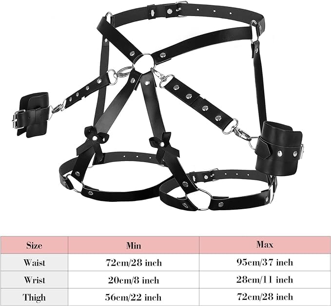 Punk Leather Thigh Harness,Punk Waist Chain Belt for women's and girls' jewelry belt body chains for Halloween4