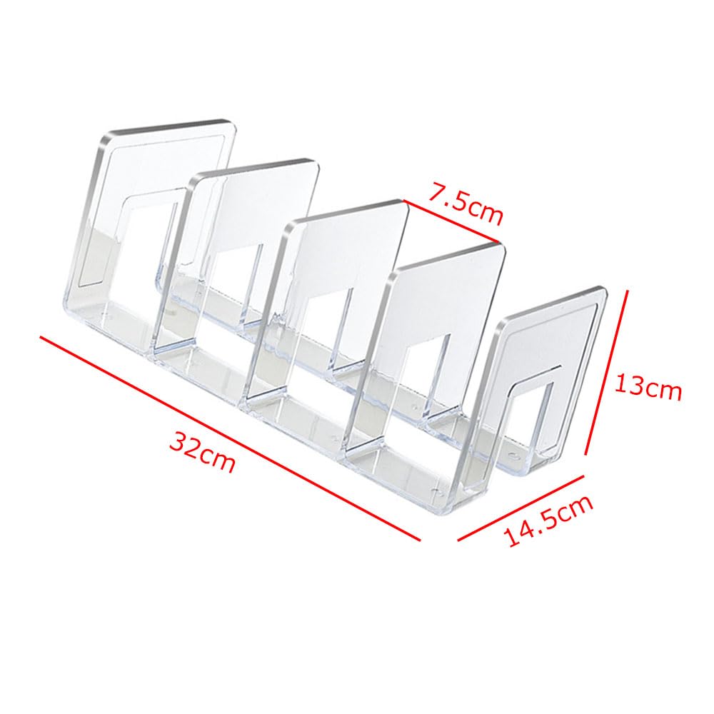 2 Pezzi Divisorio Acrilico Trasparente, Divisori Trasparenti per Armadio a 4 Slot, per Guardaroba Trasparente Divisori per Borse,Librerie, Scarpe, Vestiti
