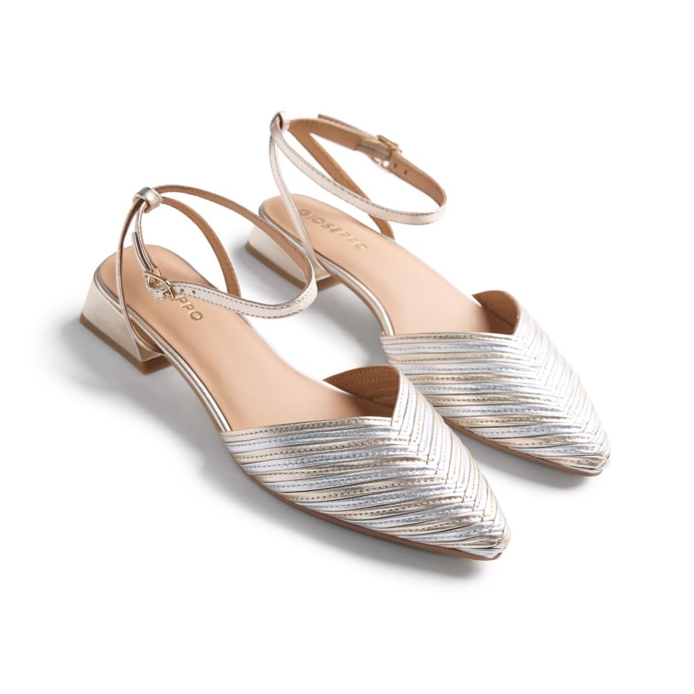 GIOSEPPO Clawson Women's T-Strap, Platinum, 38 EU