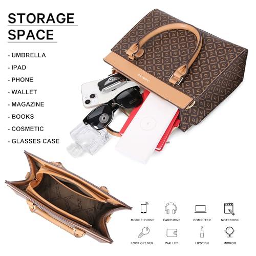 Queenoris PVC Tote Bag for Women, Top Handle Shoulder Bags Large Capacity Classic Satchel Designer Fashion Purses4