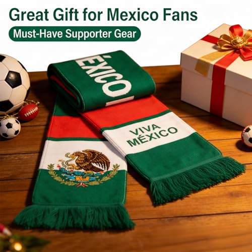 image for Kytunera World Cup Mexico Soccer Scarf of 2026 Double Sided Mexico Ele
