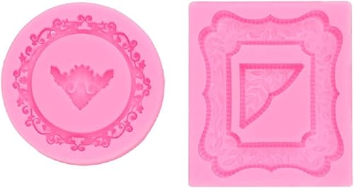 Fondant Molds Flip Sugar Mold Vintage Photo Frame Chocolate Mold Clay Drop Glue Mold 2 Sets Of 4 Pieces