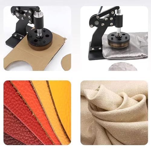 Taglierina per campioni di tessuti e tessuti, design rotondo con area di taglio regolabile e spessore di 0-10 mm per campionamento di pelle e piatti di carta