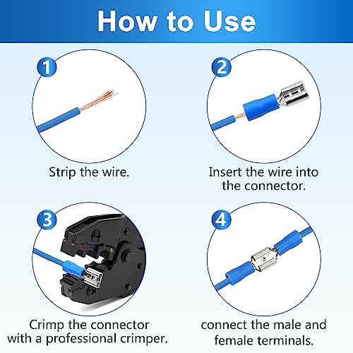 Precihw L3045-LSGM-V3 200 Pcs Female And Male Quick Disconnects Vinyl Insulated Spade Wire Connectors thumb #5