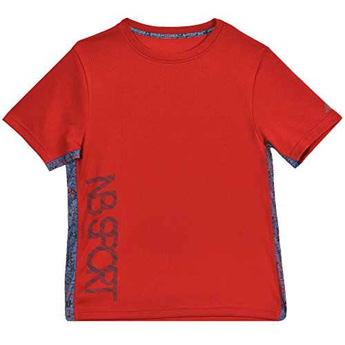 New Balance Boys' Big Short Sleeve Performance Tee, Team red/camo dots, 14/16