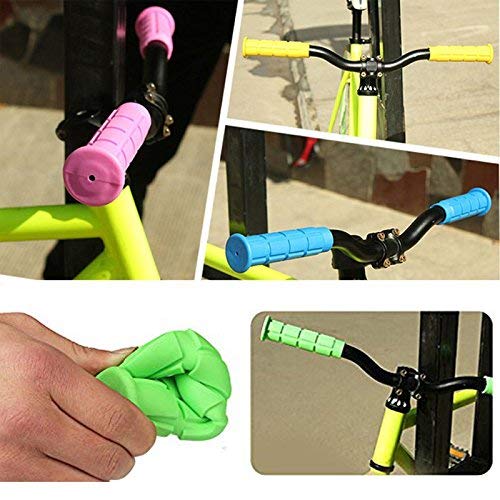 Manopole Moto Manopole Per Bici Bambini - Gomma Antiscivolo, Diametro 22 Mm, Con Protezione A Fungo Per Maggiore Sicurezza Impugnature Morbide TPR Per Manubri Bambini