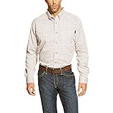 ARIAT mens Ariat Menâ€™s Flame Resistant Button Down Shirt, White Multi, Medium US