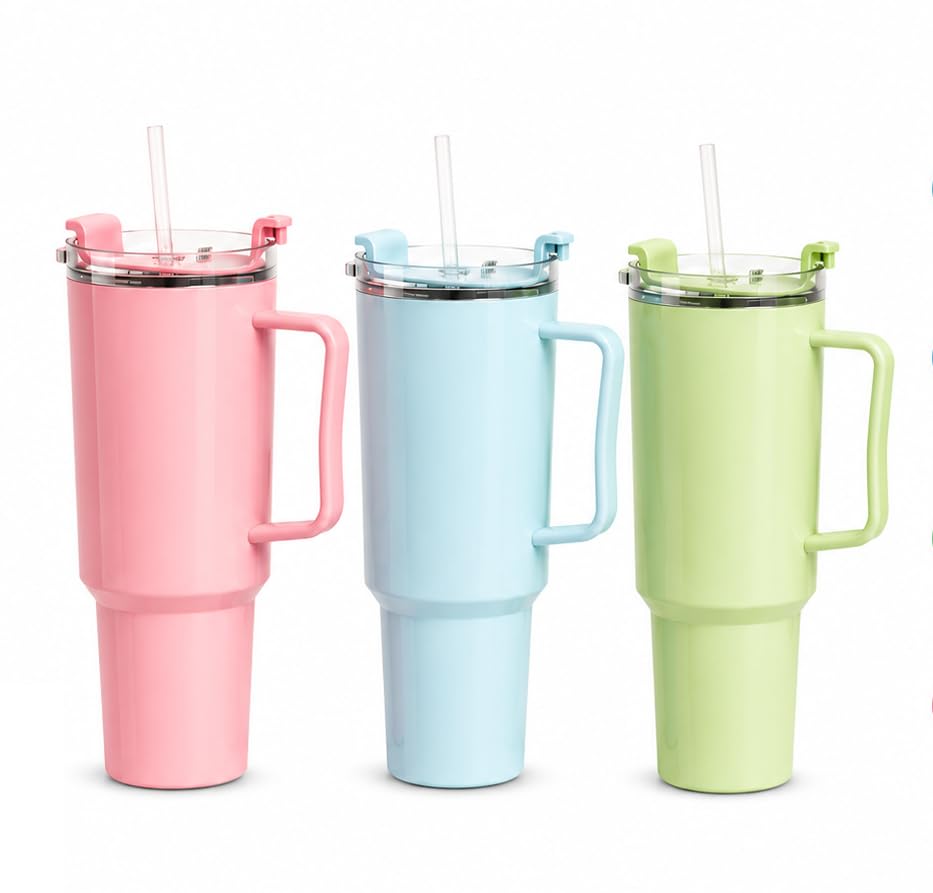 1800ml Plastic Tumbler with Handle, Reusable Straw Cup, BPA Free Leakproof Water Mug, Large Capacity Travel Sipper for Office, Gym, Home, Car Cup Holder Friendly, Multicolor (Color May Vary)-image-40
