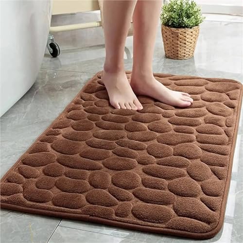 Tapis de bain épais lavable et absorbant texture pierre
