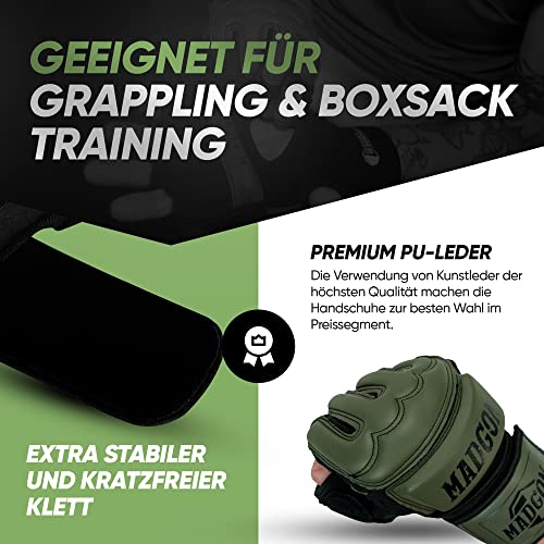 Foto von MADGON MMA Handschuhe Profi - professionelle Qualität - hochwertige Konstruktion - Boxen, Training, Sandsack, Boxsack, Freefight, Grappling, Kampfsport - Boxhandschuhe