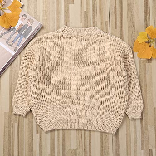 Baby Girl Sweaters Oversized Knit Sweatshirt Warm Crewneck Long Sleeve Tops Blouse For Infant Toddler Girl (A-Cream, 3-6 Months) #TOP6