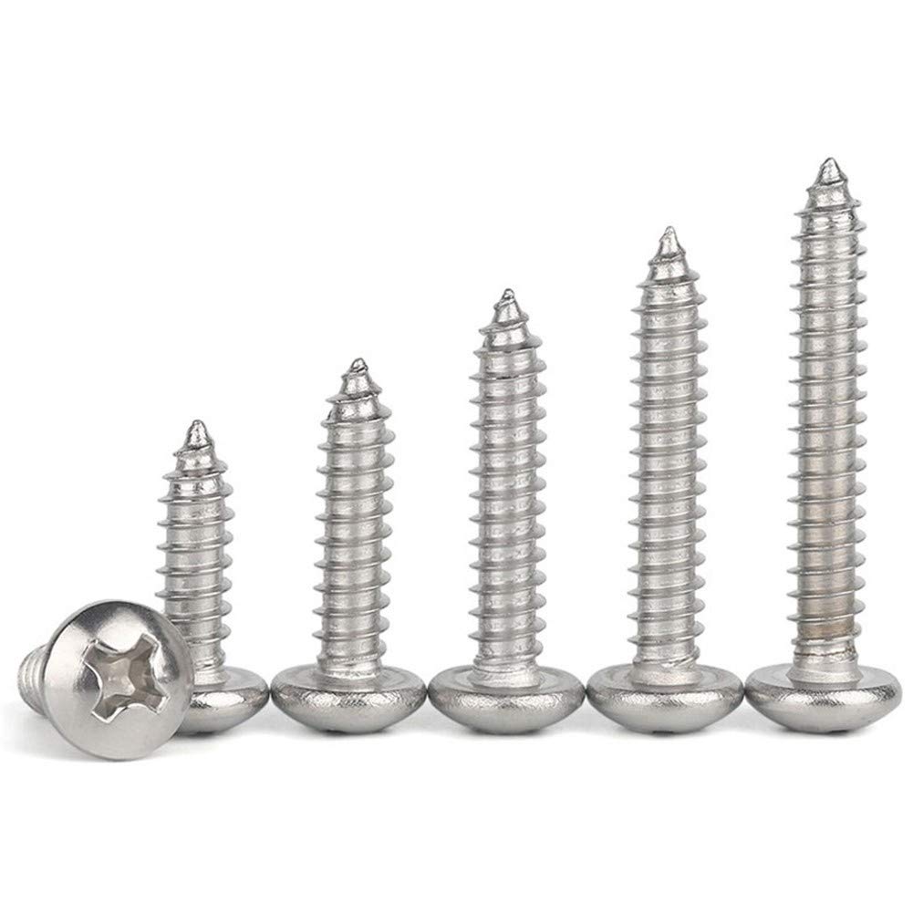Set di viti autofilettanti, 50 mini viti autofilettanti per legno, M1 1,5, in acciaio inossidabile, a testa tonda, autofilettanti, (M1.2, 50 pezzi, 4 mm)