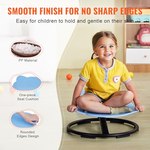 Image of VEVOR Elephant Kids Swivel Chair, 220 LBS Capacity, 360 Spinning Chair, Autistic Kids Sensory Toy Chair with Non-Slip Metal Base, Toddler Sit and Spin for Coordination Balance Focus Blue