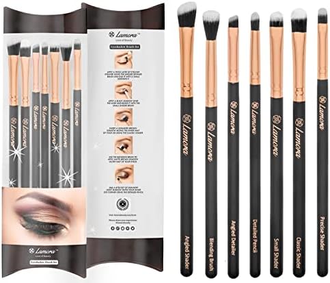 Makeup Eye Brush Set - Eyeshadow Eyeliner Blending Crease Kit - Best Choice 7 Essential Makeup Brushes - Pencil, Shader, Tapered, Definer - Last Longer, Apply Better Makeup & Make You Look Flawless