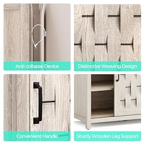 LINSY Kitchen Sideboard Buffet Cabinet, Coffee Bar Cabinet with Storage, Farmhouse Storage Cabinet with Sliding Barn Door and Adjustable Shelves for Dining Room, Kitchen, Hallway, Living Room, Gray LINSY Kitchen Sideboard Buffet Cabinet Coffee Bar Cabinet with Storage Farmhouse Storage Cabinet with Sliding Barn Door and Adjustable Shelves for Dining Room Kitchen Hallway Living Room Gray