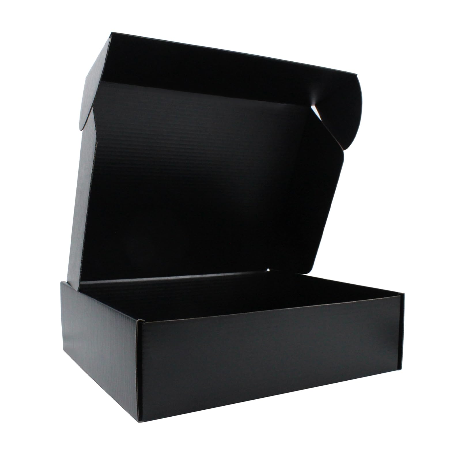 25 x 20 x 7 cm Caja postal plegable negra – cartón reciclable – negro por dentro y por fuera – para regalos, sets de joyería, chocolates y manualidades – pack de 25