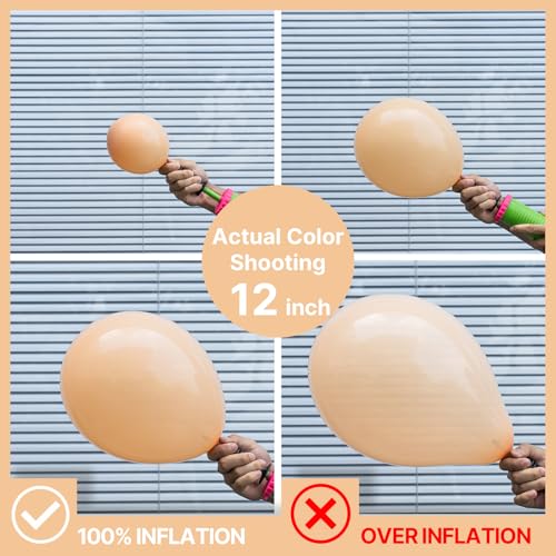 Image of PartyWoo Apricot Balloons, 100 Pcs, Different Sizes Pack, Perfect for Birthday, Baby Shower, Wedding Decorations
