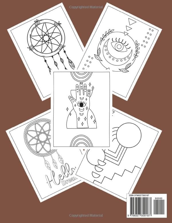 Minimalist Modern Art Boho Decor Coloring Book : A Journey of Relaxation and Creativity: Immerse Yourself in 38 Unique Minimalist Boho Designs for Stress Relief and Artistic Exploration image 3
