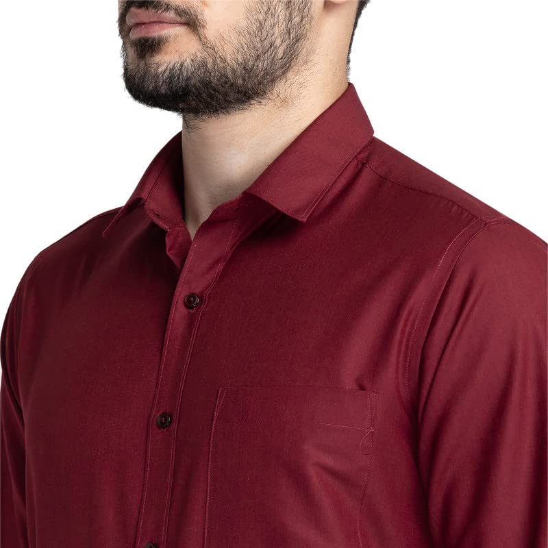 Image of Oxemberg Men's Cotton Blend Slim Fit Formal Shirt (OXS3765F)