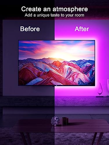 Image of GIPOYENT TV Light Strip, Music Sync LED 3M TV Backlight, 9.8ft RGB Color Changing Light Strip for Home Theater