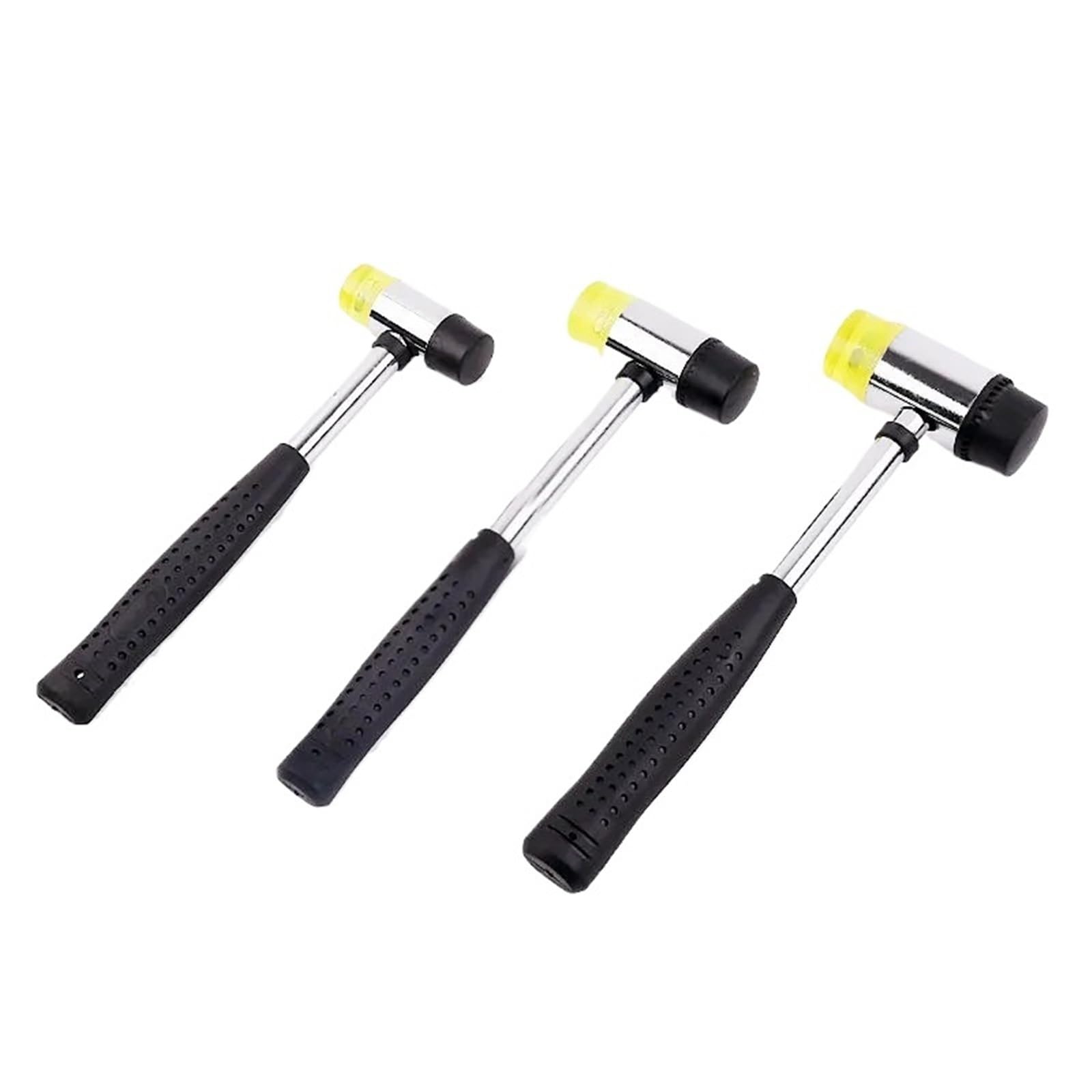 Naqzrxpml Color1 3-Piece Double-Faced Rubber Mallet Set For Jewelry, Slabs, Bricklaying
