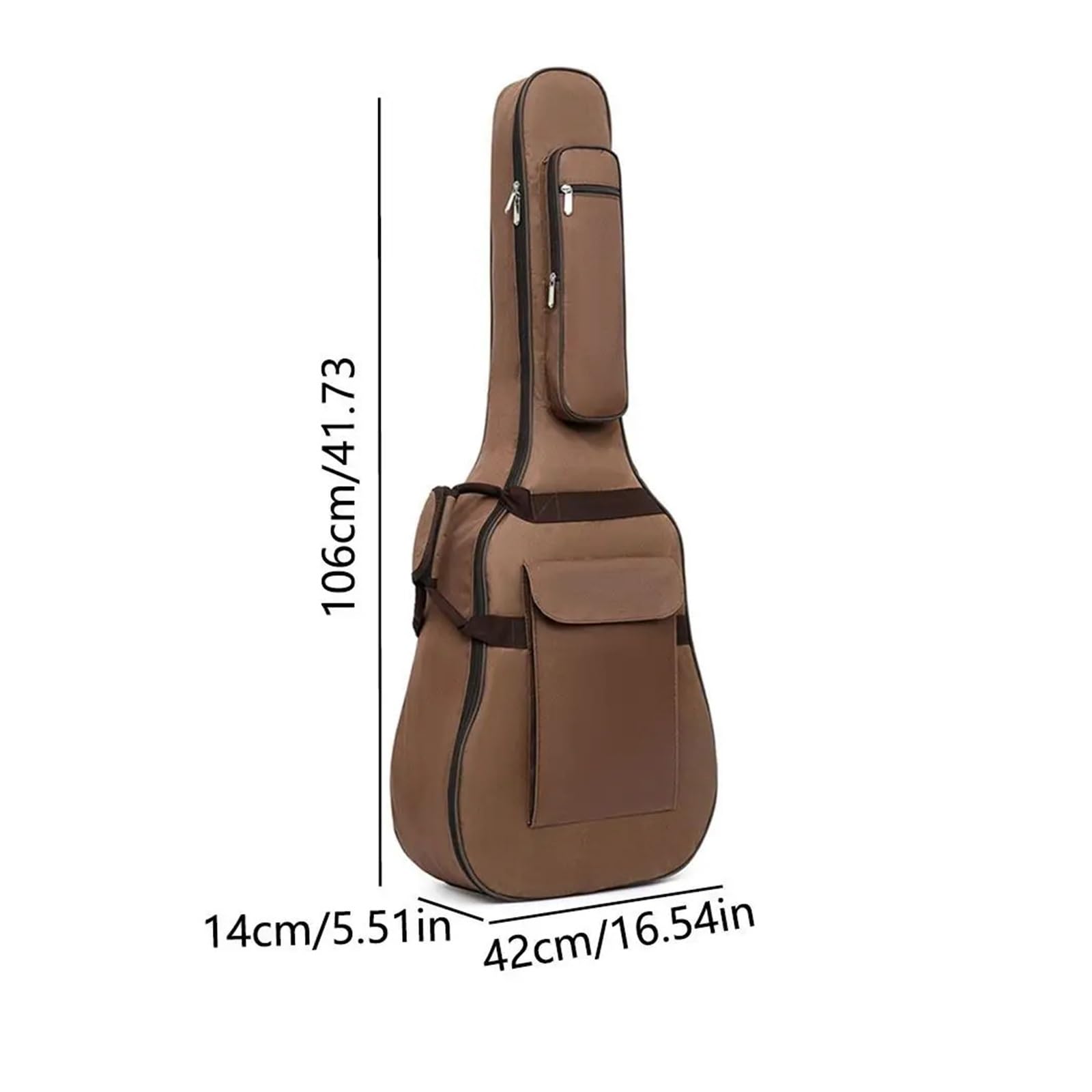 Funda para Guitarra Bolsa for Guitarra de 41 Pulgadas con Doble Correa for el Hombro y asa Lateral, Funda Blanda de Esponja de 10 mm de Grosor, Multibolsillos.(Coffee)