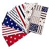 American Flag Cotton Fabric Patchworks 7pcs Quilting Independence Stripe US Flag Sewing Fabrics Patriotic Decoration for Independence Day 25x25cm