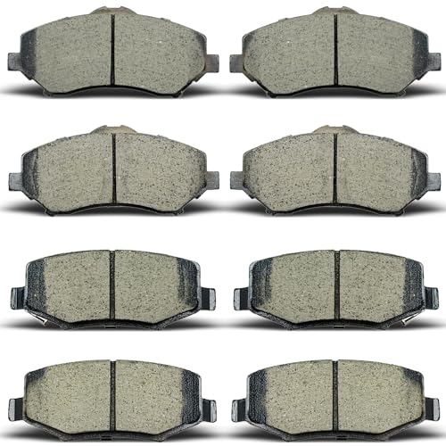 TALAMOYI Ceramic Brake Pads, 8pcs Front Rear Brake...